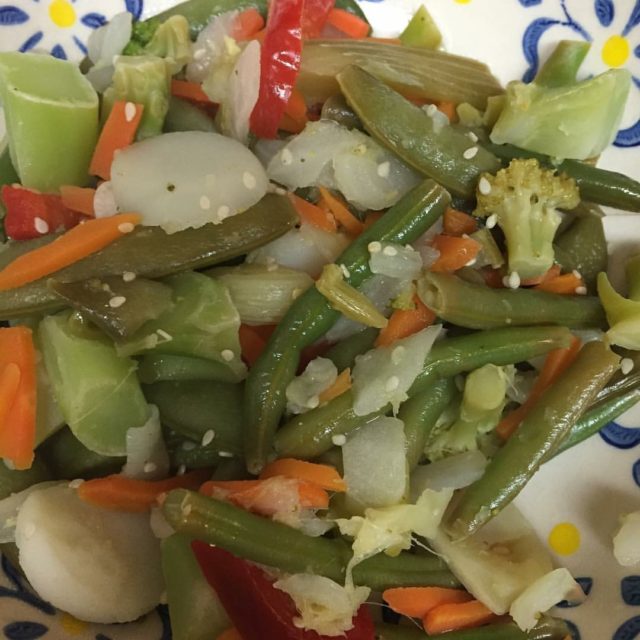 Lemon Ginger Garlic and Honey with Sesame Vegetable Stir Fry JK