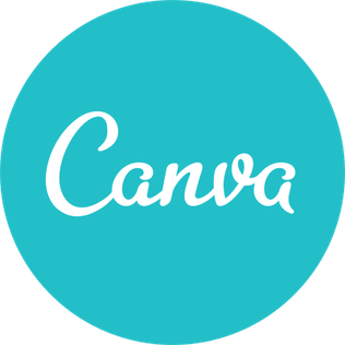 Blue Circle with the word "Canva" written in white in the center | Root Nutrition and Education