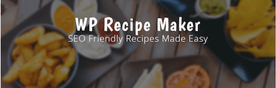 WP recipe maker logo food with words "seo recipes made easy" | JK Nutrition Consulting