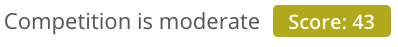Keysearch score says "competition is moderate" and a golden box with the score 43 inside | Keysearch research | JK Nutrition Consulting
