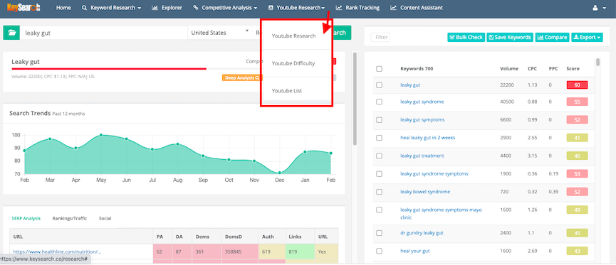 Keysearch Youtube Research | JK Nutrition Consulting