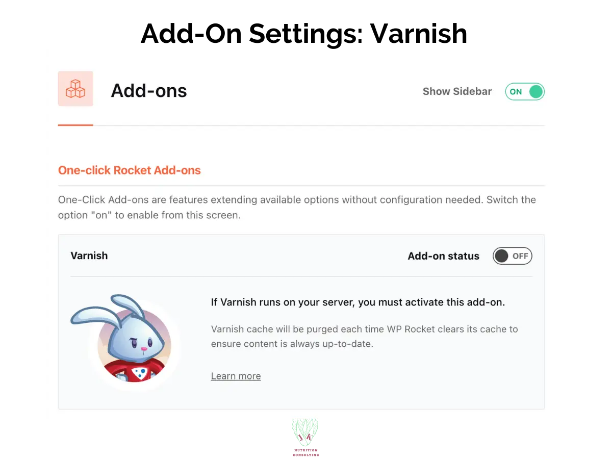 Add on Settings: Varnish | WP Rocket Review | JK Nutrition Consulting