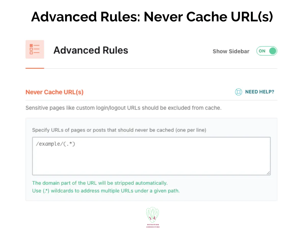 Advanced rules setting: never cache URL(s) | WP Rocket Review | JK Nutrition Consulting