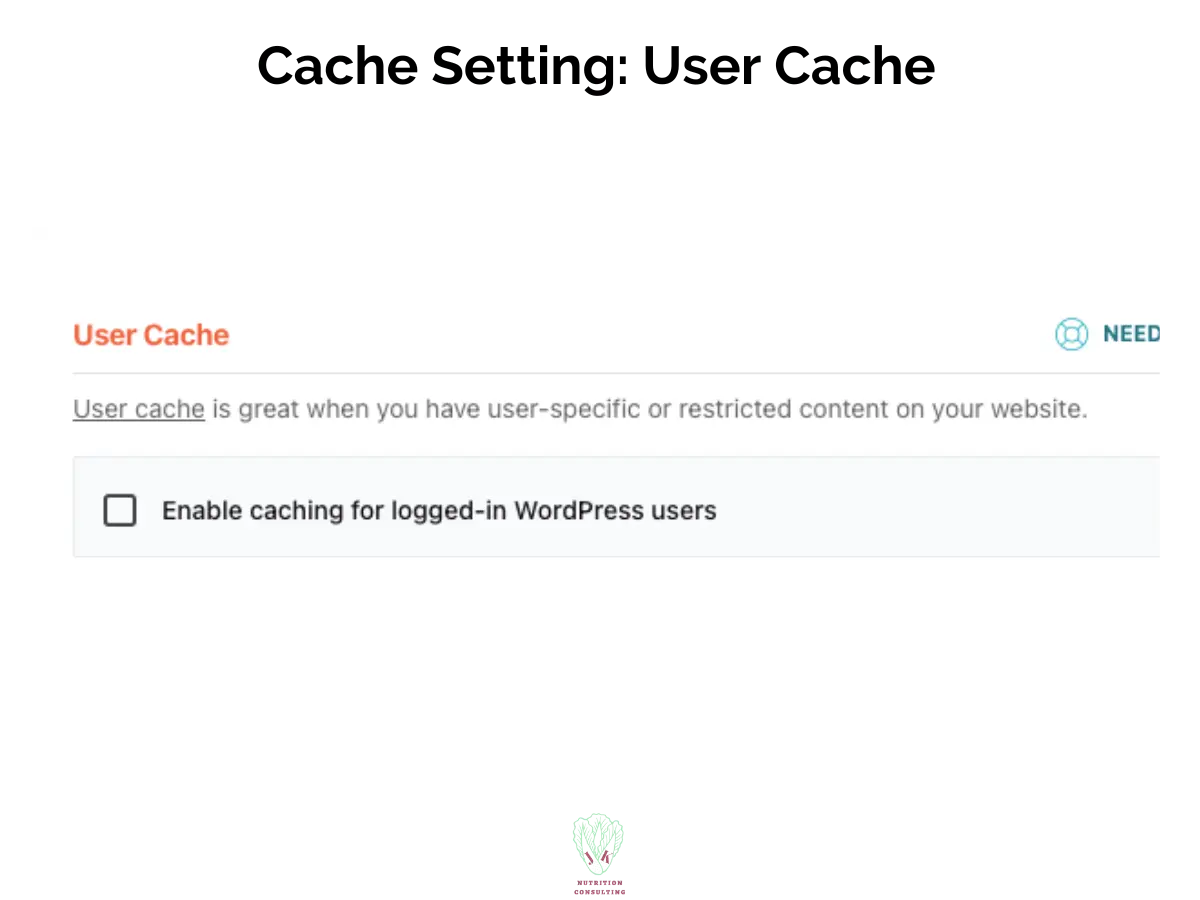Phot 2 of 3 WP Rocket Cache Setting: User cache | WP Rocket Review | JK Nutrition Consulting