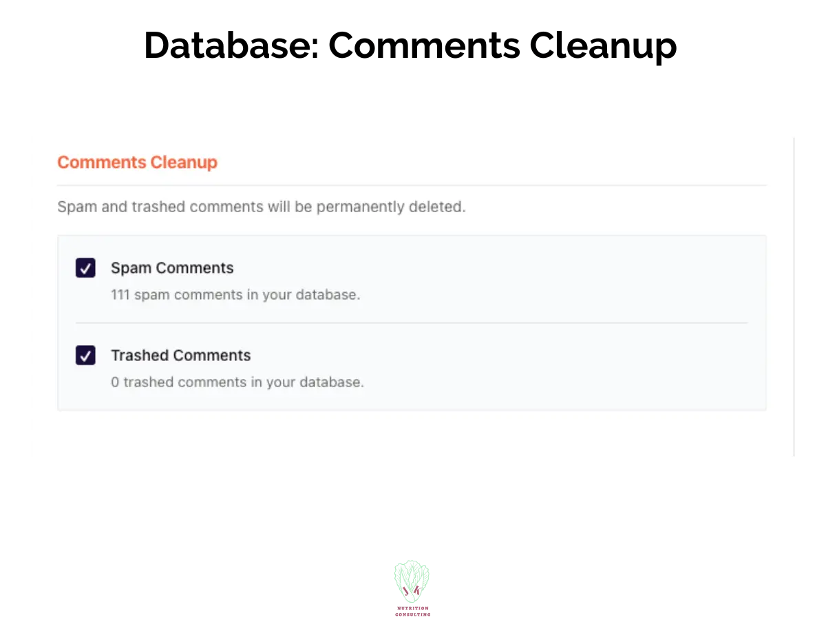 Database settings: comments cleanup | WP Rocket Review | JK Nutrition Consulting