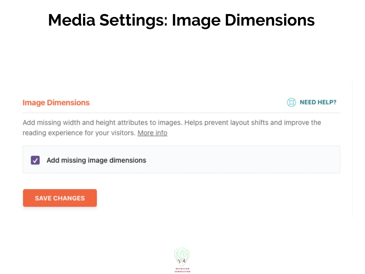 Image Dimensions in the media settings | WP Rocket Review | JK Nutrition Consulting