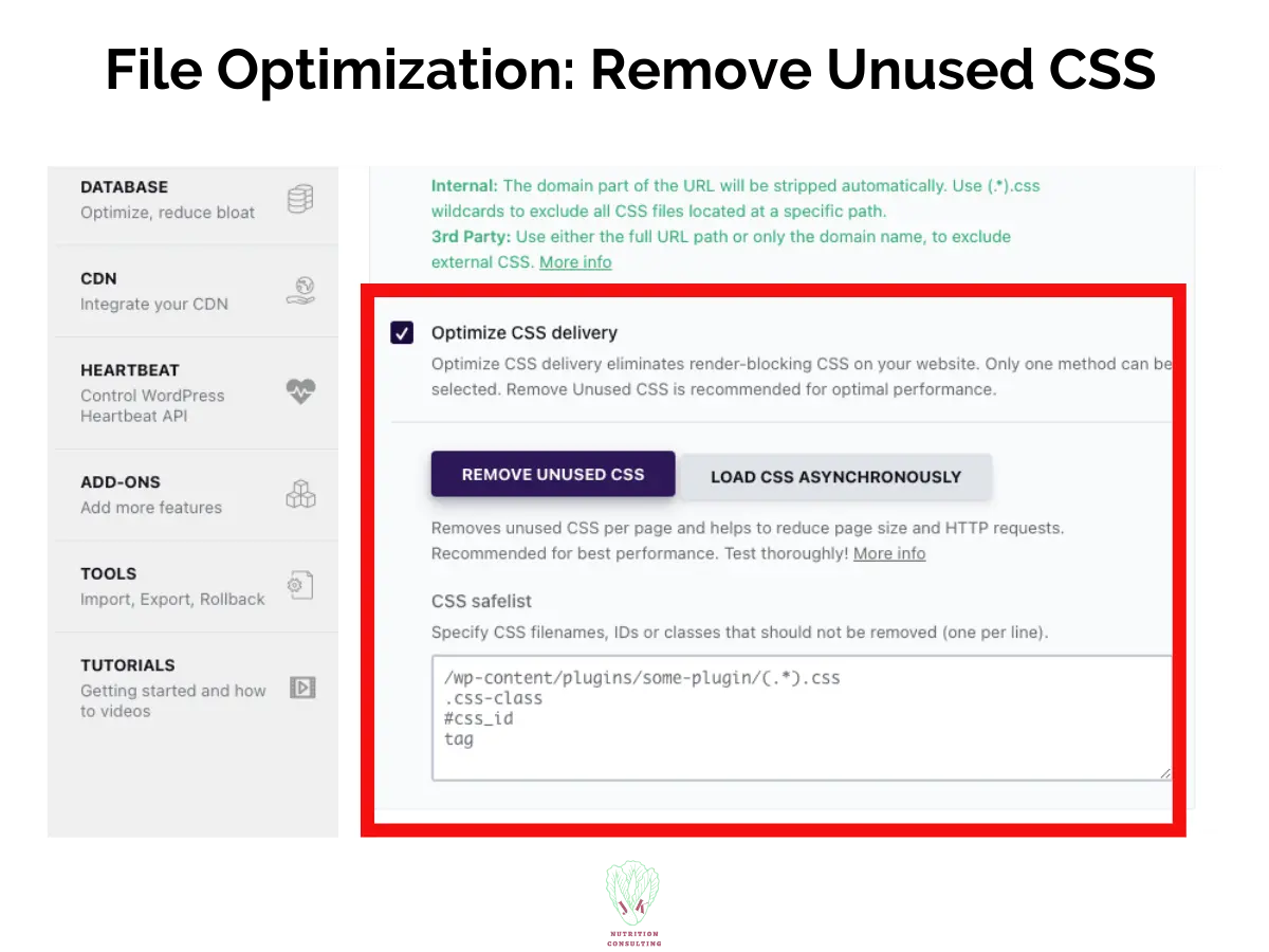 File optimization: remove unused CSS | WP Rocket Review | JK Nutrition Consulting