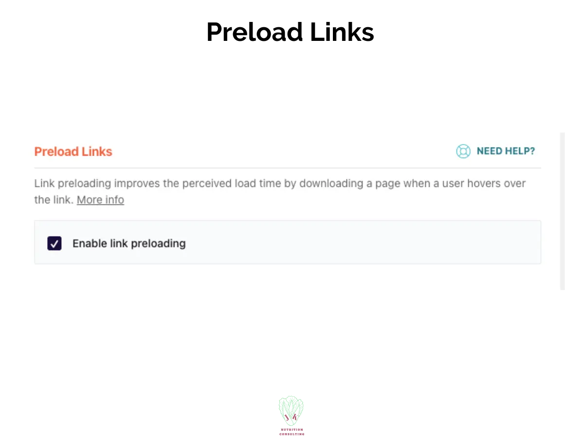 Preload links Enable link preloading | WP Rocket Review | JK Nutrition Consulting
