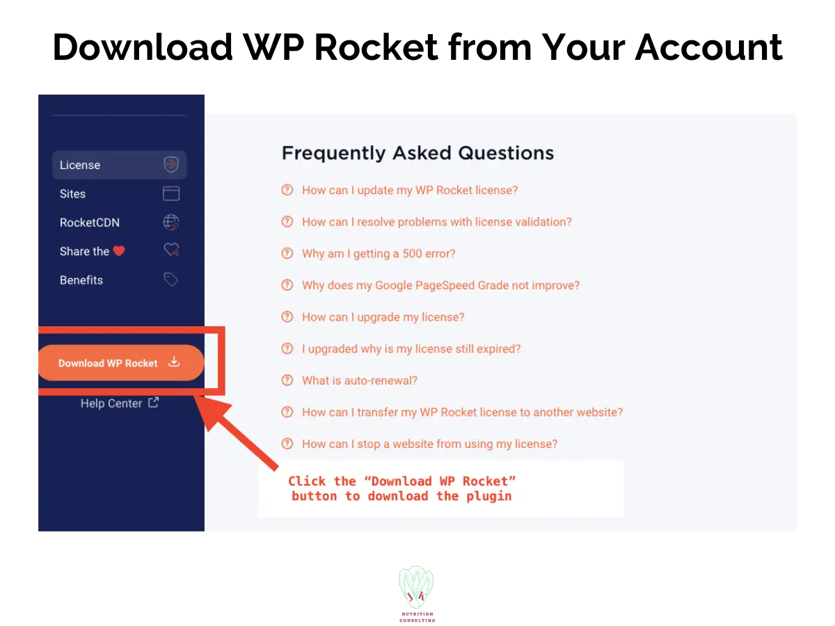 Photo 4 of 6 Purchase and Install WP Rocket Download WP Rocket from Your Account | WP Rocket Review | JK Nutrition Consulting