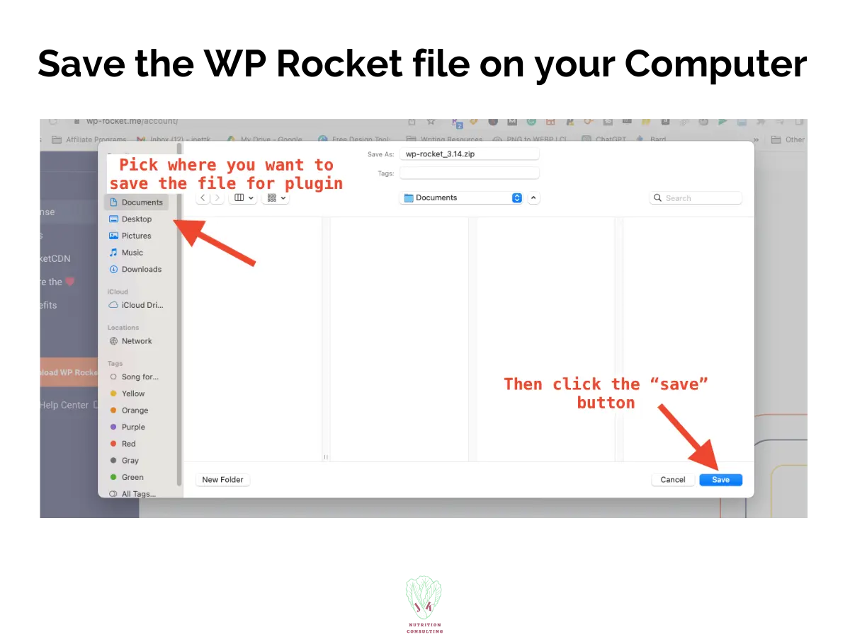 Save the WP Rocket File on Your Computer Photo 5 of 6 Purchase and Download WP Rocket | WP Rocket Review | JK Nutrition Consulting