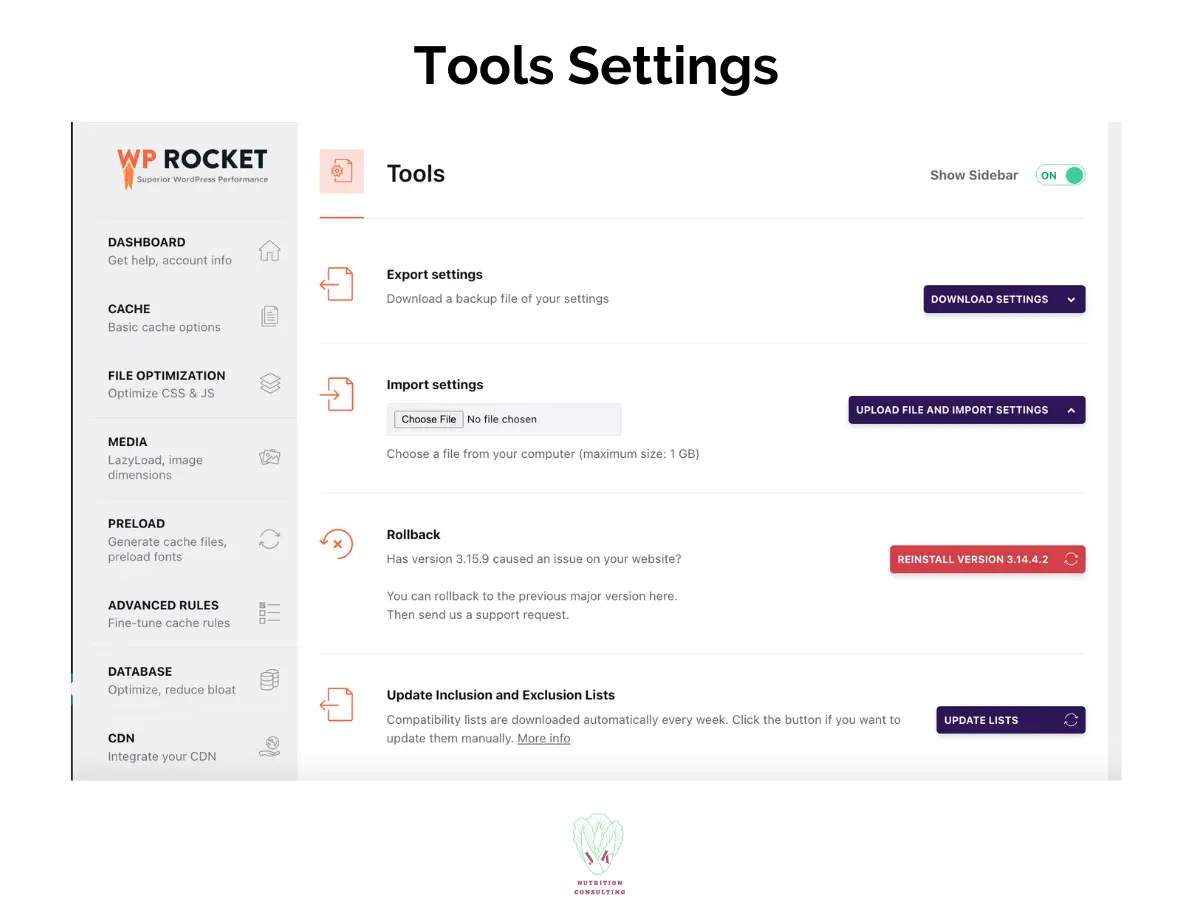 WP Rocket Tools Settings | WP Rocket Review | JK Nutrition Consulting