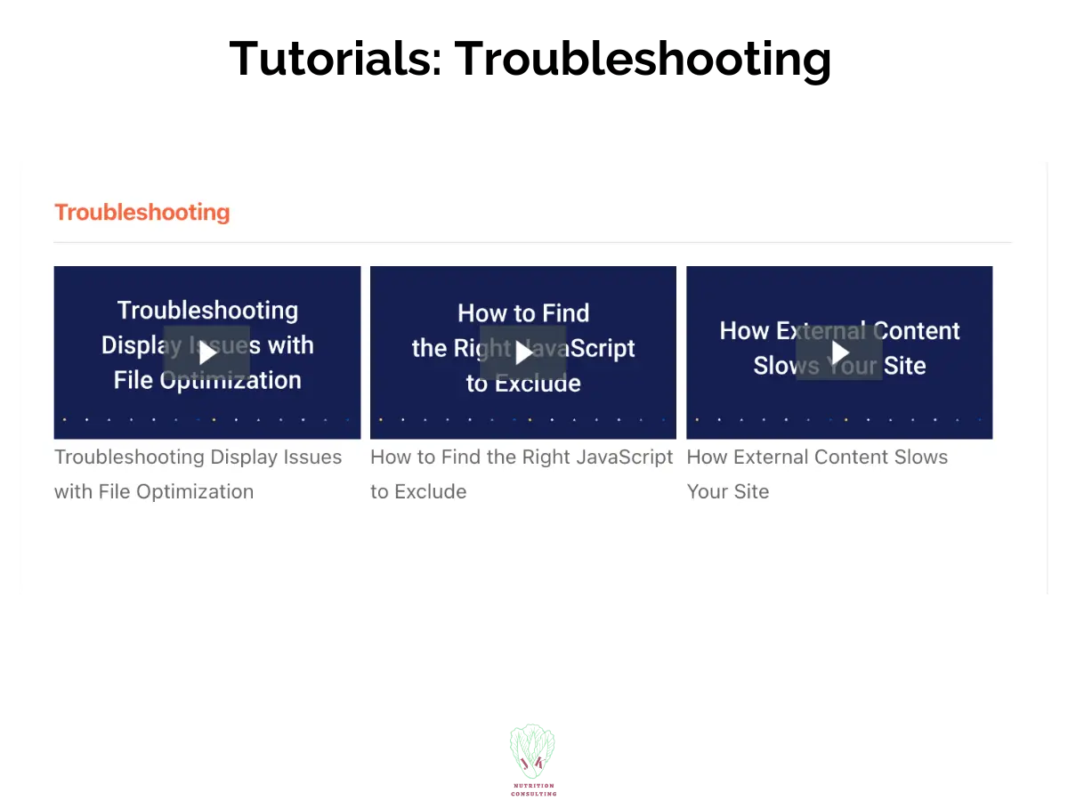 Tutorials: Troubleshooting | WP Rocket Review | JK Nutrition Consulting